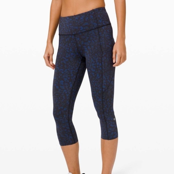 lululemon athletica Pants - Lululemon Fast and Free Crop Wild Thing Camo Larkspur Multi